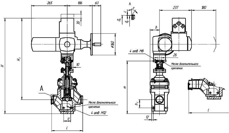 Клапан регулирующий УФ 68017-050Р - конструктивная схема №1